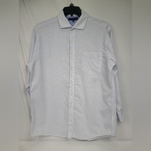 Tommy Hilfiger Mens Long Sleeve Plaid White and Blue Dress Shirt Size 16½ 32-33